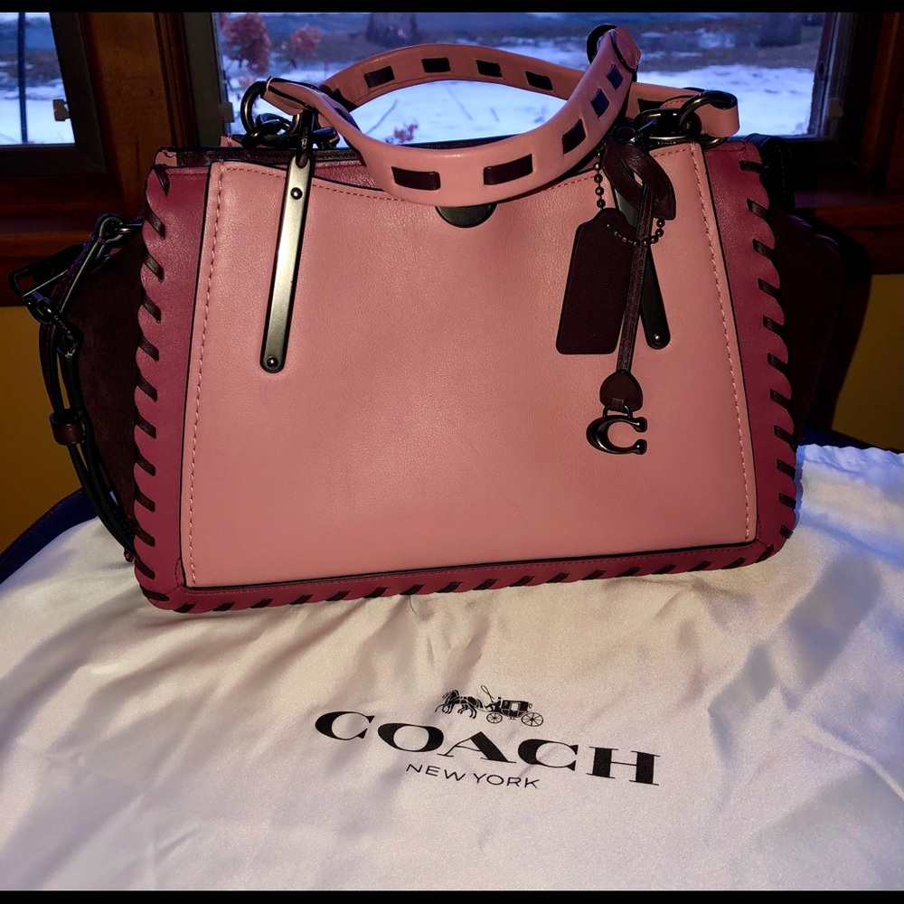 Coach Dreamer with whipstitch in true pink